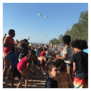 Cirque du Soleil snowball fight in Erie, Pennsylvania